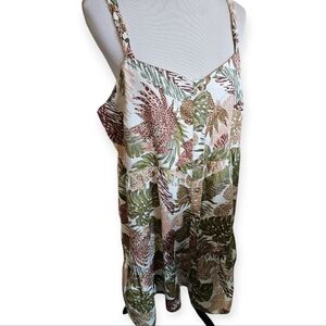 Beach Lunch Lounge Tropical Print Dress Size XL.